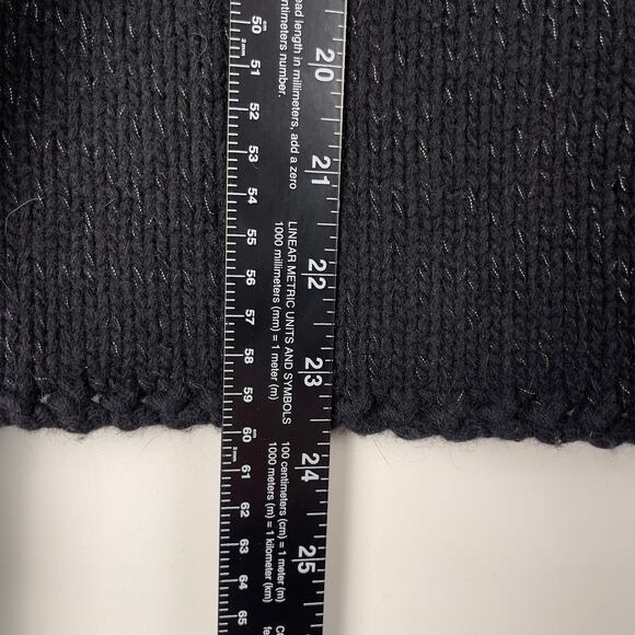 VTG Y2K Gap Lambswool Angora Chunky Knit Black Silver Turtleneck Sweater Medium - Picture 10 of 12